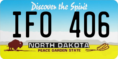 ND license plate IFO406