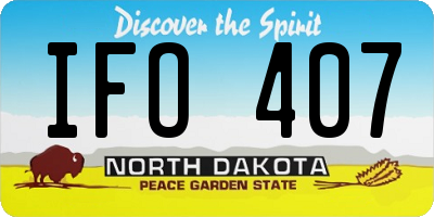ND license plate IFO407
