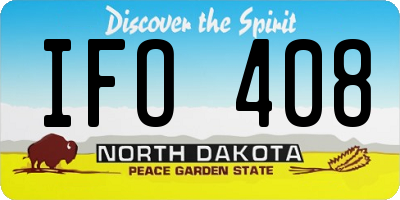 ND license plate IFO408