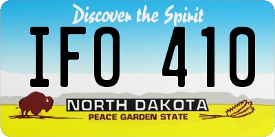 ND license plate IFO410