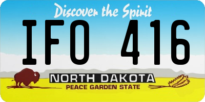 ND license plate IFO416