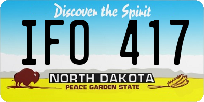 ND license plate IFO417