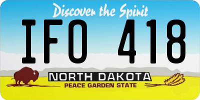 ND license plate IFO418