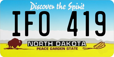 ND license plate IFO419