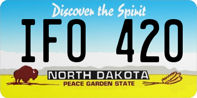 ND license plate IFO420