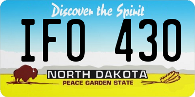 ND license plate IFO430