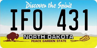 ND license plate IFO431