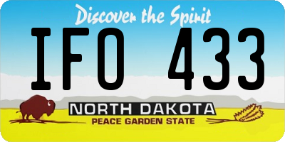 ND license plate IFO433