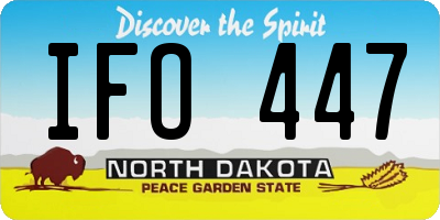 ND license plate IFO447