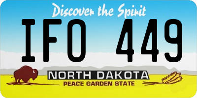 ND license plate IFO449