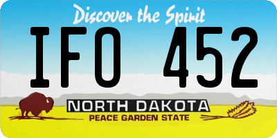 ND license plate IFO452