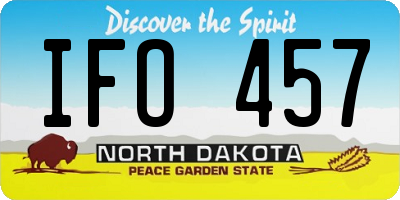 ND license plate IFO457