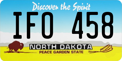 ND license plate IFO458