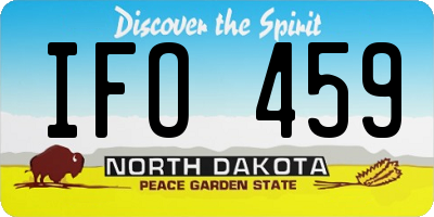 ND license plate IFO459