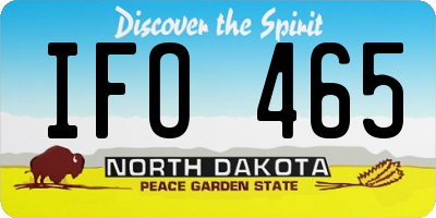 ND license plate IFO465