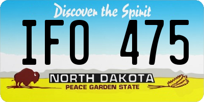 ND license plate IFO475