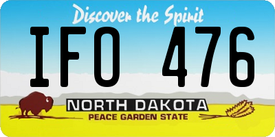 ND license plate IFO476