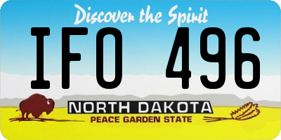 ND license plate IFO496