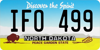 ND license plate IFO499