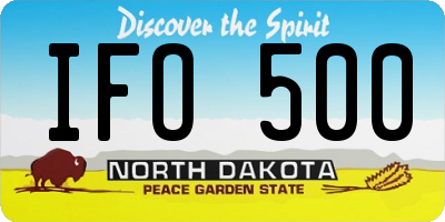 ND license plate IFO500