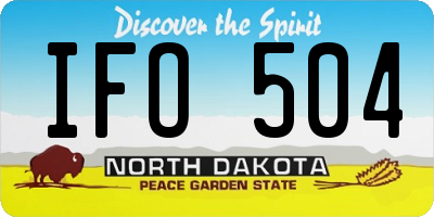 ND license plate IFO504