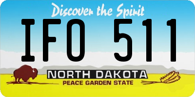 ND license plate IFO511