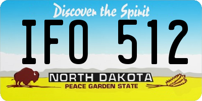 ND license plate IFO512