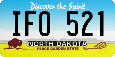 ND license plate IFO521