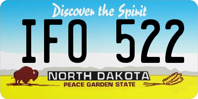 ND license plate IFO522
