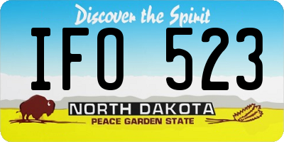 ND license plate IFO523