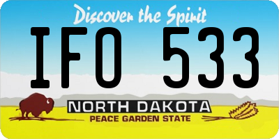 ND license plate IFO533
