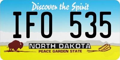 ND license plate IFO535