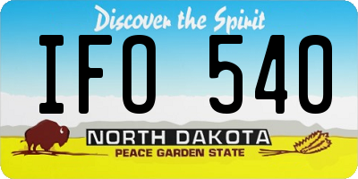 ND license plate IFO540