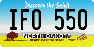 ND license plate IFO550
