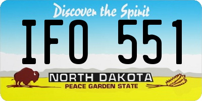 ND license plate IFO551