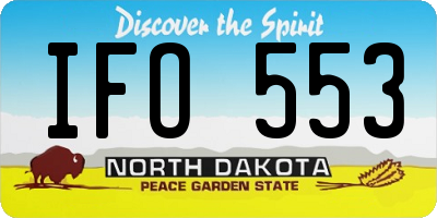 ND license plate IFO553