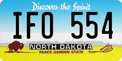 ND license plate IFO554
