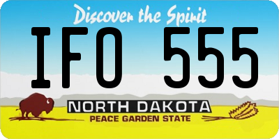 ND license plate IFO555