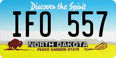 ND license plate IFO557