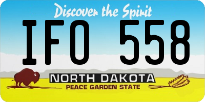 ND license plate IFO558