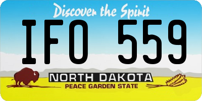 ND license plate IFO559