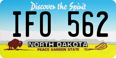 ND license plate IFO562