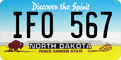 ND license plate IFO567