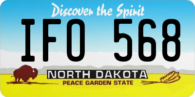 ND license plate IFO568