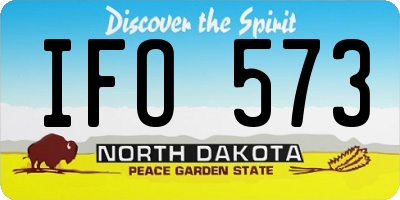 ND license plate IFO573