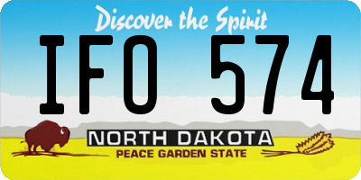 ND license plate IFO574