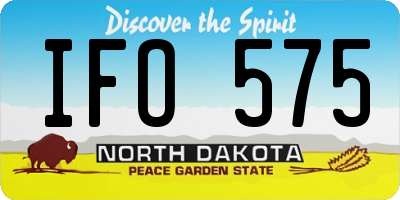 ND license plate IFO575