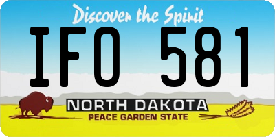 ND license plate IFO581
