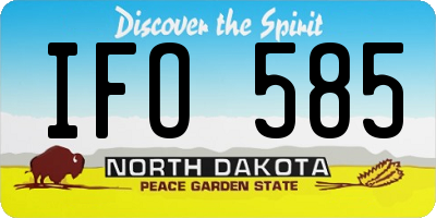 ND license plate IFO585