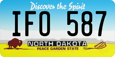 ND license plate IFO587